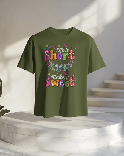 Women Oversize Tee | Printed | 100% Cotton T Shirt | Round Neck | Half Sleeves| Designed by NEOX | Vibrant Colors