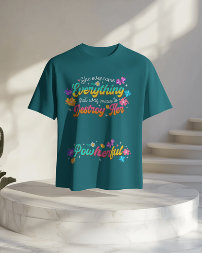 Women Oversize Tee | Printed | 100% Cotton T Shirt | Round Neck | Half Sleeves| Designed by NEOX | Vibrant Colors