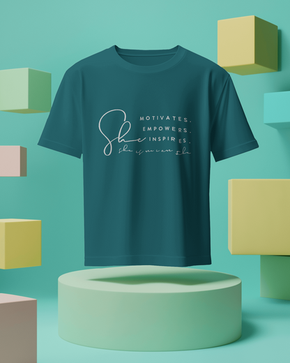 Women Oversize Tee | Printed | 100% Cotton T Shirt | Round Neck | Half Sleeves| Designed by NEOX | Vibrant Colors